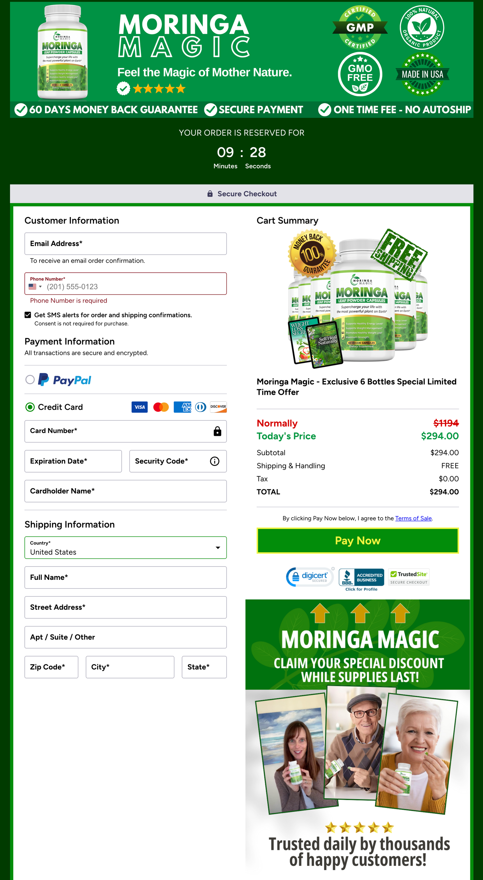 Moringa Magic Official Website Secure Order Page